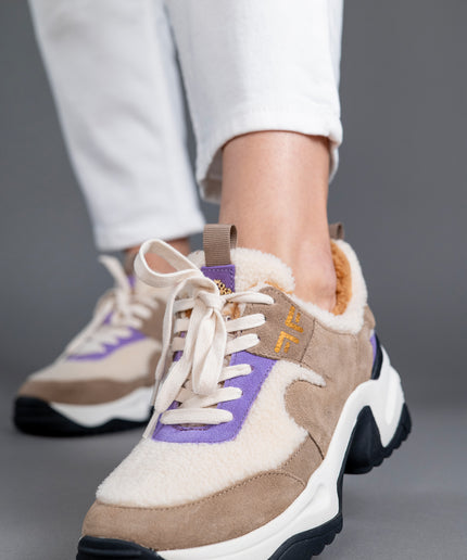 Pantofi sport piele naturala cu blana - OVA