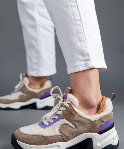 Pantofi sport piele naturala cu blana - OVA