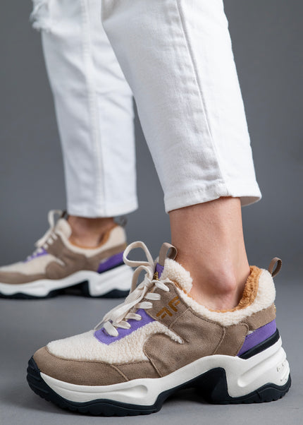 Pantofi sport piele naturala cu blana - OVA