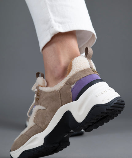 Pantofi sport piele naturala cu blana - OVA