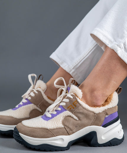 Pantofi sport piele naturala cu blana - OVA