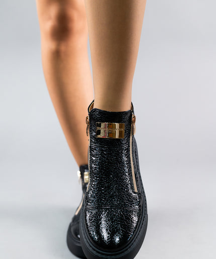 Ghete piele naturala- MAVI