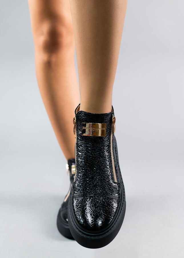 Ghete piele naturala- MAVI